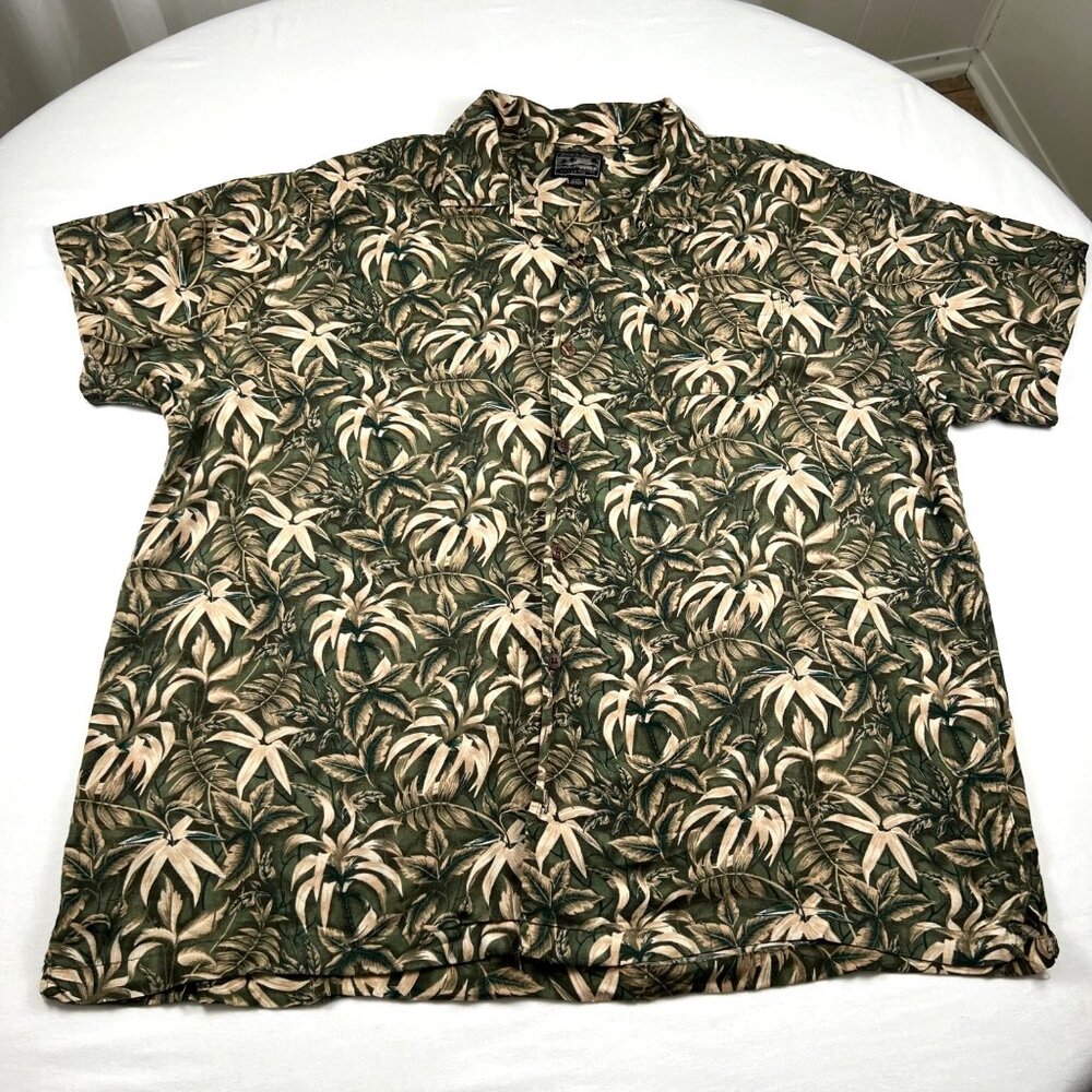 Steve and Barrys Tropical Print Mens Short Sleeve Button Down Shirt XXXL or 3XL - Picture 1 of 9